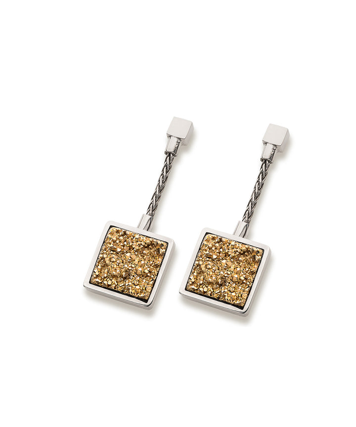 Pendientes con agata y oro monterrey, aretes de plata de moda con piedra agata, aretes de plata para mujer, joyería espiritual bhagavati.