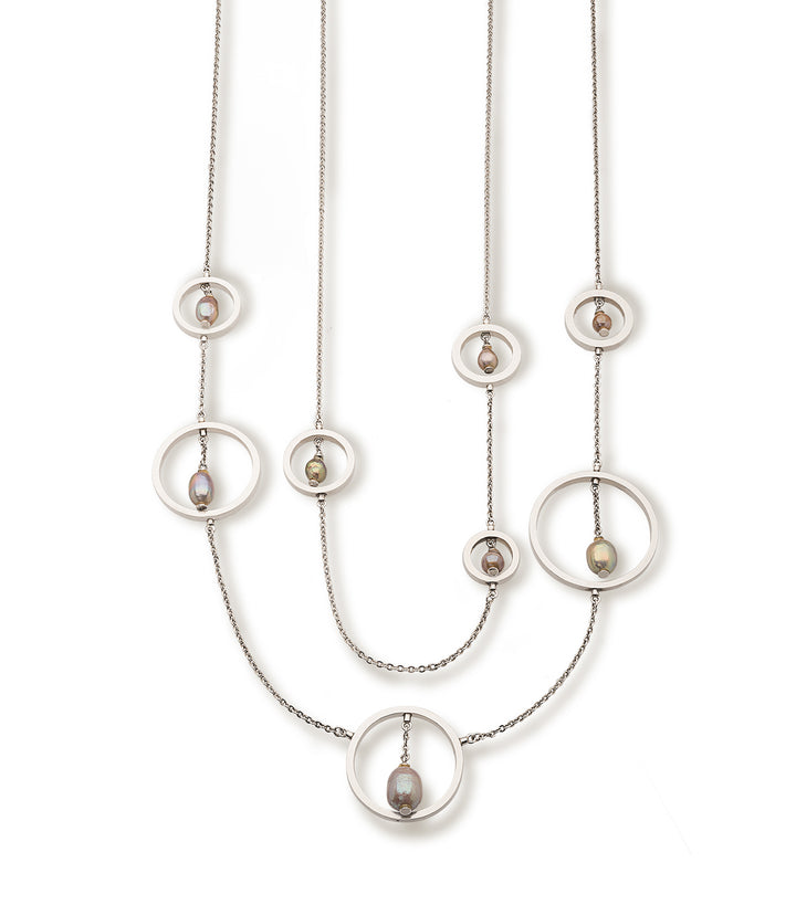 Collares de plata con perlas de lujo, collares de plata con perlas monterrey, collares de plata con perlas modernos, joyería de lujo bhagavati.