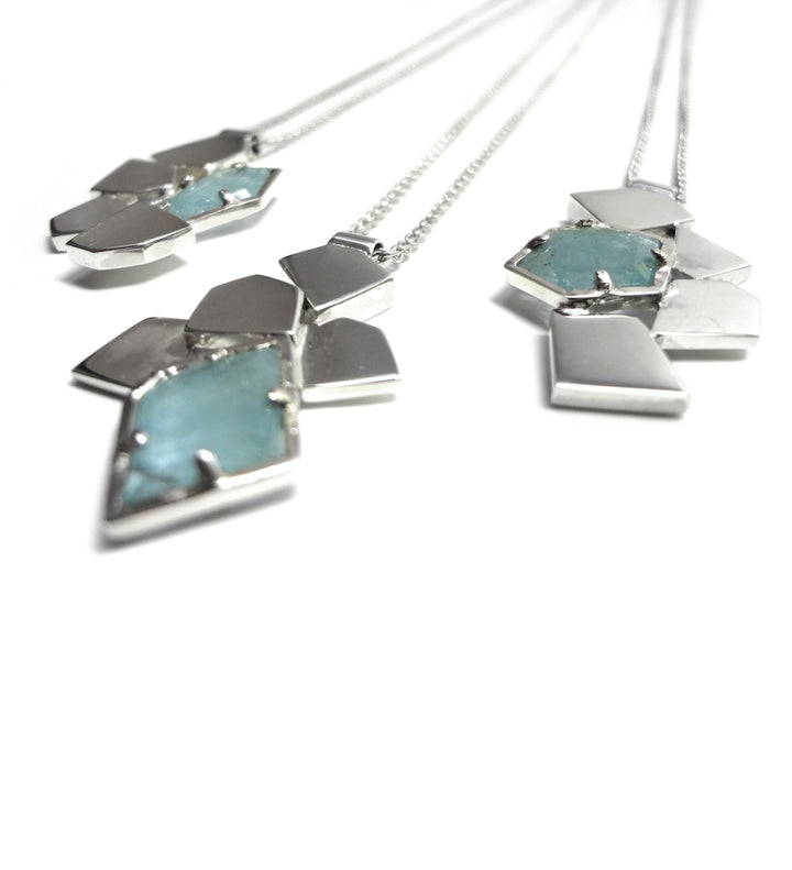 Joyería fina de plata con aquamarina, joyería fina México, collares de plata para mujer baja california, joyería de lujo bhagavati.