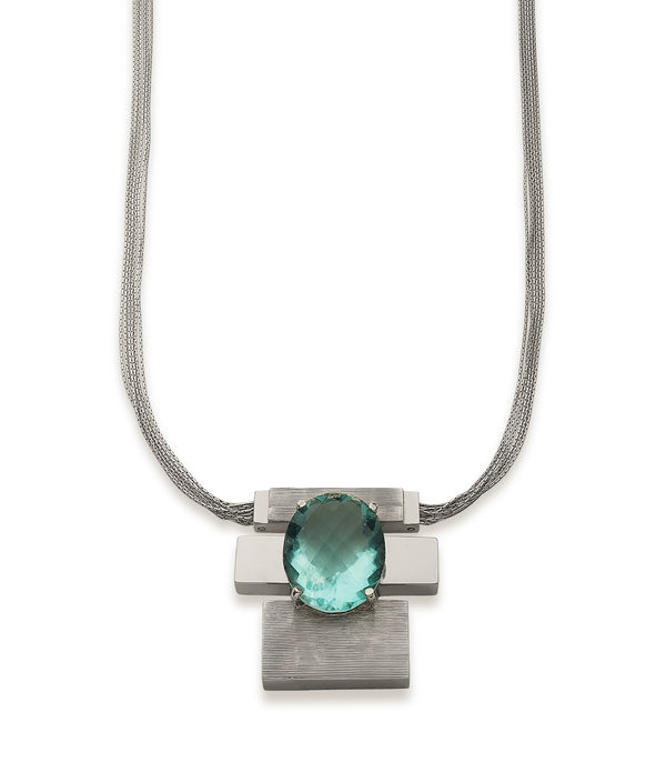 Joyas de lujo en plata con fluorita, collares y cadenas de lujo en plata con fluorita, cadenas en plata 925 con fluorita, joyería fina bhagavati.